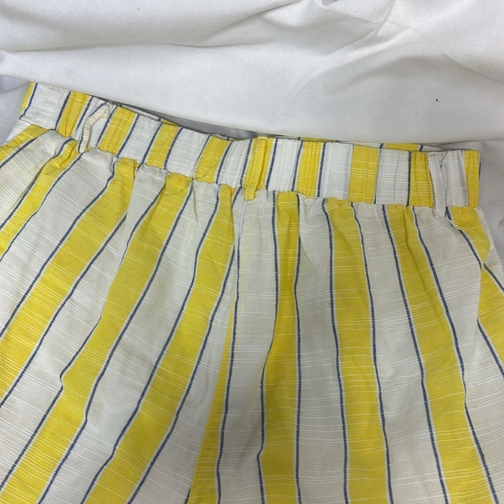 Altar’d State  Striped Yellow and White stretchy lined cotton  Shorts - Picture 5 of 10